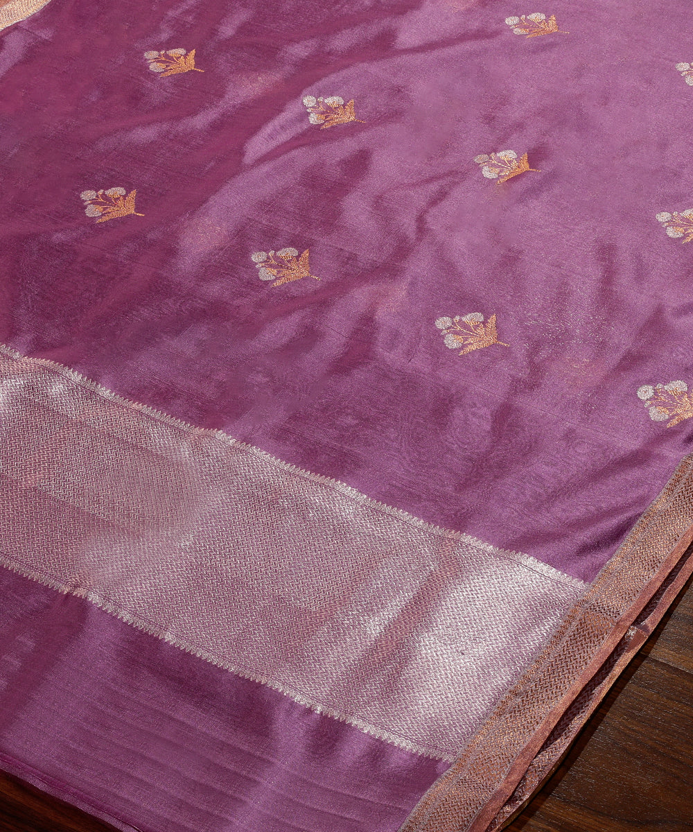 Mauve_Handloom_Pure_Chanderi_Silk_Dupatta_With_Three_Flower_Meena_Motifs_WeaverStory_03
