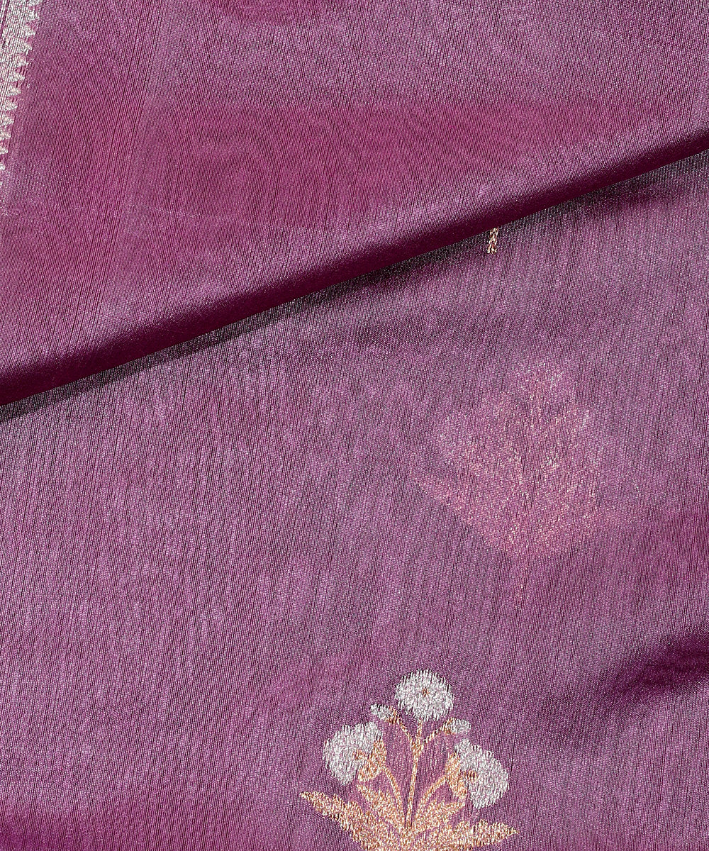 Mauve_Handloom_Pure_Chanderi_Silk_Dupatta_With_Three_Flower_Meena_Motifs_WeaverStory_04