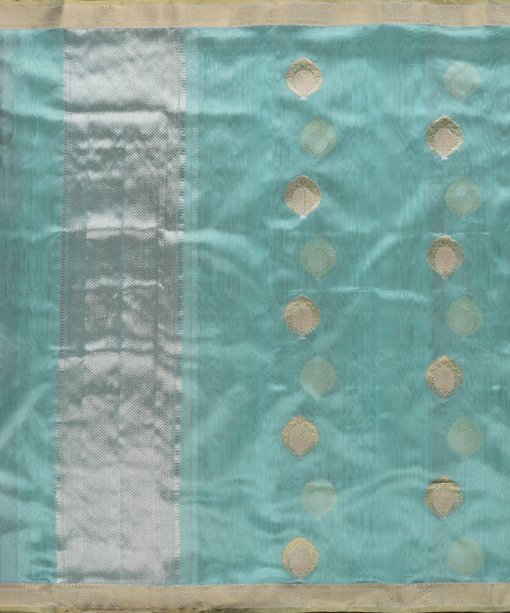 Sky_Blue_Handloom_Pure_Chanderi_Silk_Dupatta_With_Lotus_And_Anar_Motifs_WeaverStory_02