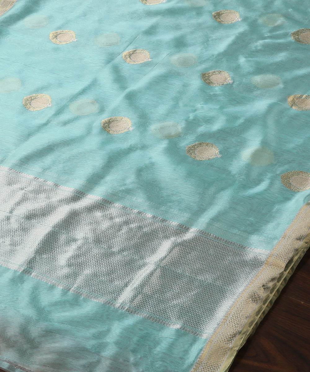 Sky_Blue_Handloom_Pure_Chanderi_Silk_Dupatta_With_Lotus_And_Anar_Motifs_WeaverStory_03
