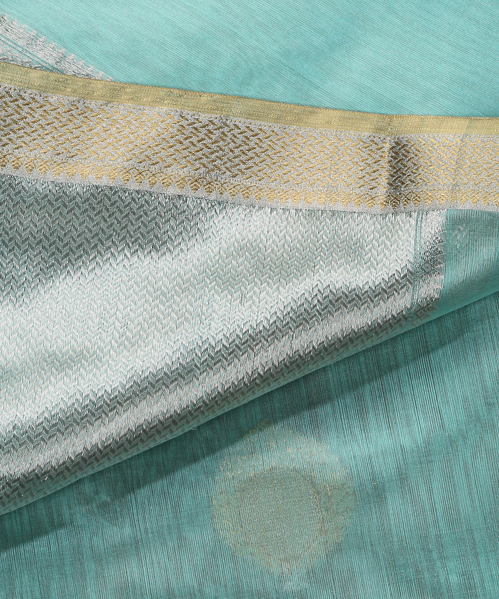 Sky_Blue_Handloom_Pure_Chanderi_Silk_Dupatta_With_Lotus_And_Anar_Motifs_WeaverStory_04
