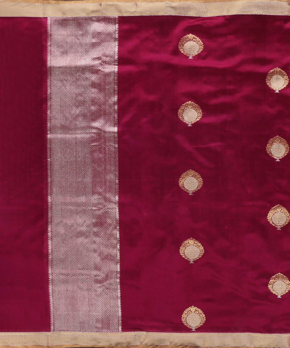 Handloom_Purple_Pure_Chanderi_Silk_Dupatta_With_Lotus_And_Anar_Motifs_WeaverStory_02