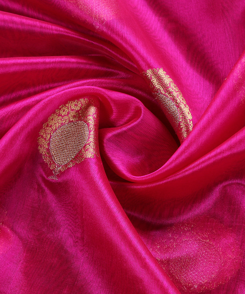 Rani_Pink_Handloom_Pure_Chanderi_Silk_Dupatta_With_Lotus_And_Anar_Motifs_WeaverStory_05