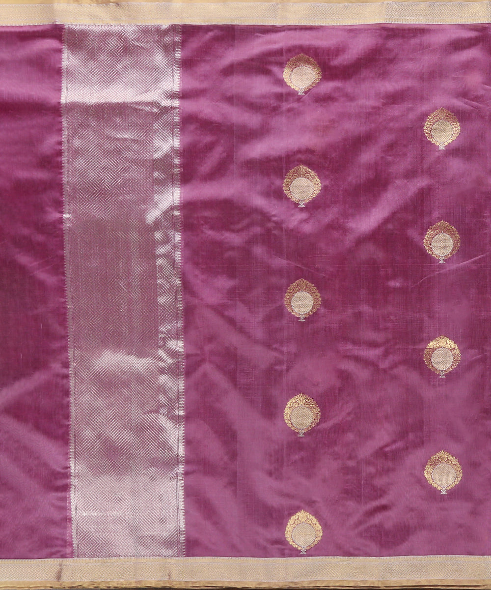 Mauve_Handloom_Pure_Chanderi_Silk_Dupatta_With_Zari_Border_Dupatta_WeaverStory_02