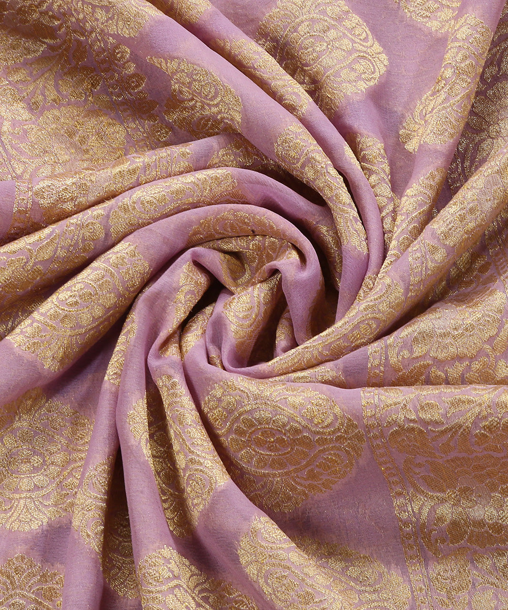 Lavender_Handloom_Pure_Georgette_Banarasi_Bandhej_Dupatta_With_Cutwork_Jaal_WeaverStory_05