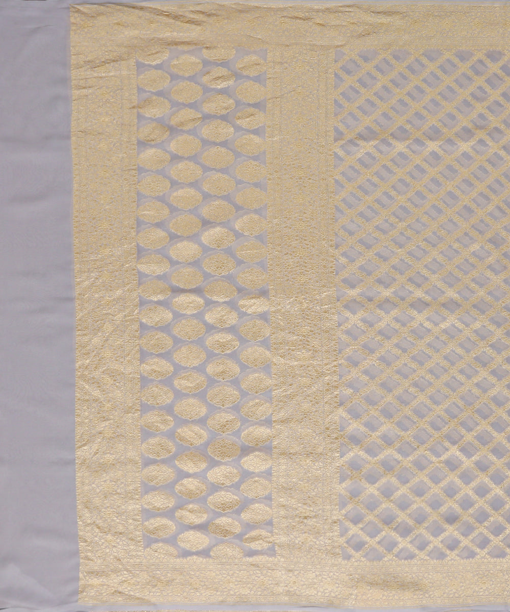 Handloom_Dust_Grey_Pure_Georgette_Banarasi_Bandhej_Dupatta_With_Cutwork_Jaal_WeaverStory_02