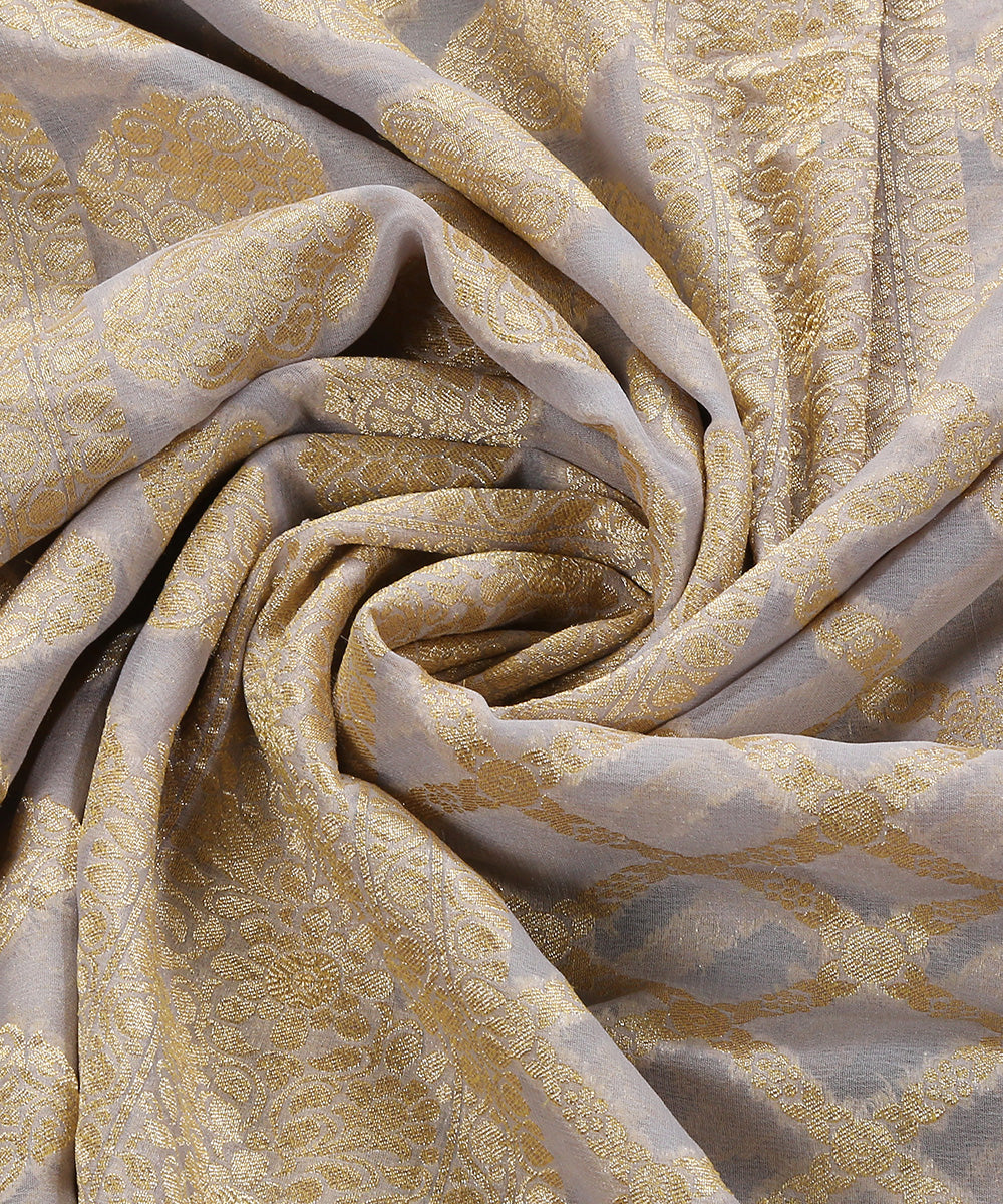 Handloom_Dust_Grey_Pure_Georgette_Banarasi_Bandhej_Dupatta_With_Cutwork_Jaal_WeaverStory_05