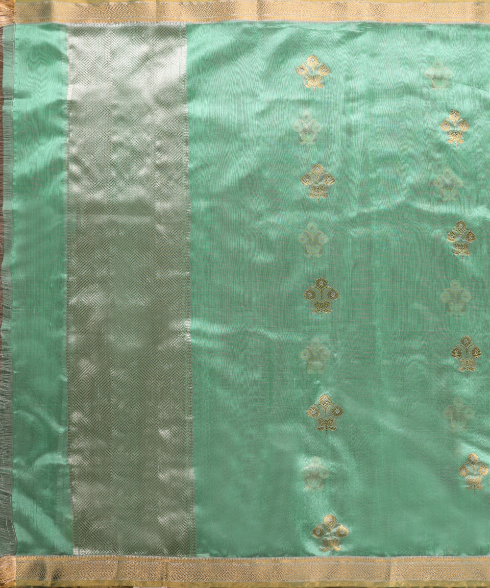 Handloom_Pastel_Powder_Blue_Pure_Chanderi_Silk_Dupatta_With_Booti_WeaverStory_03