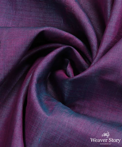 Purple_Handloom_Pure_Tussar_Silk_Dupatta_With_Diamond_Booti_And_Orange_Border_WeaverStory_05