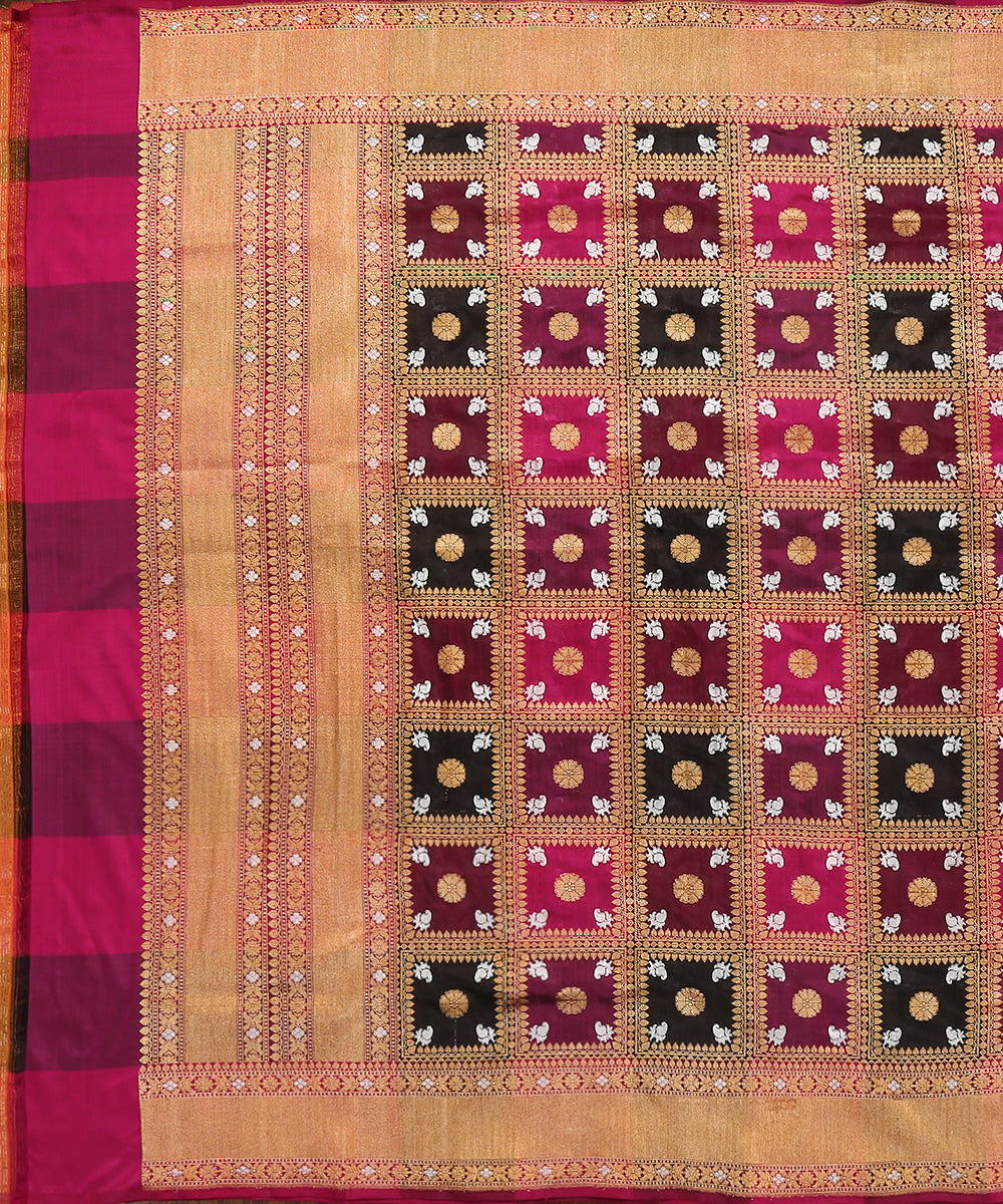 Purple_And_Black_Handloom_Pure_Katan_Silk_Rangkaat_Banarasi_Dupatta_WeaverStory_02