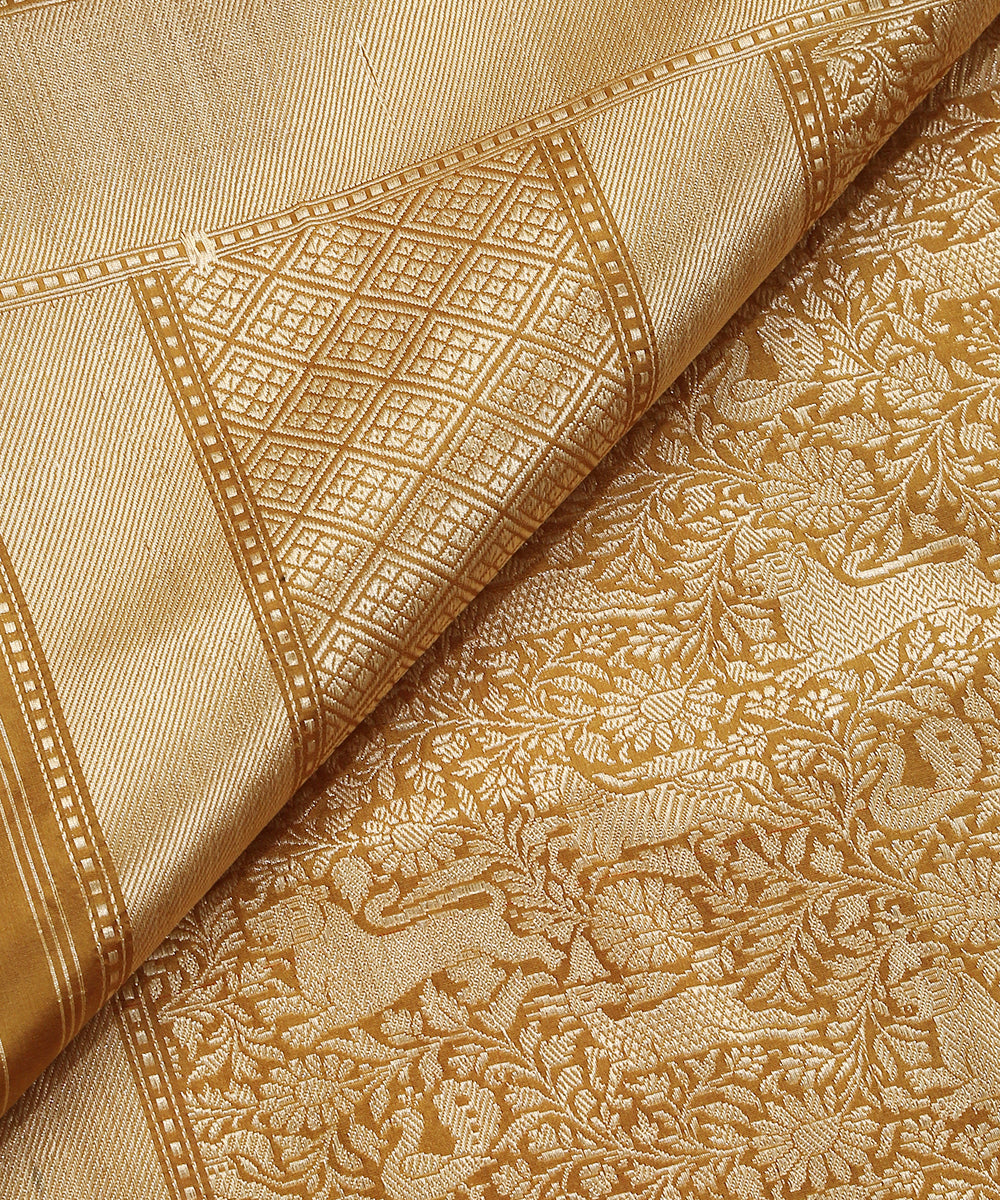 Handloom_Heena_Green_Pure_Katan_Silk_Kimkhab_Shikargah_Banarasi_Dupatta_WeaverStory_04