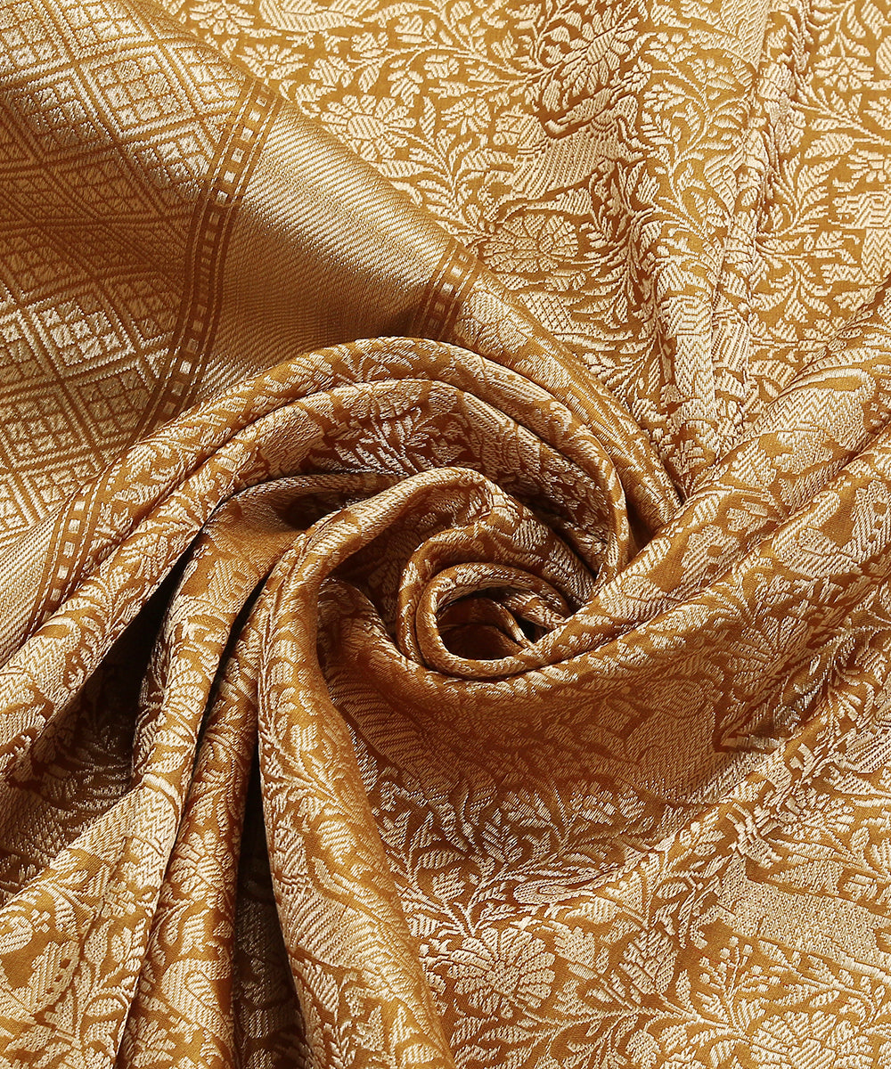 Handloom_Heena_Green_Pure_Katan_Silk_Kimkhab_Shikargah_Banarasi_Dupatta_WeaverStory_05