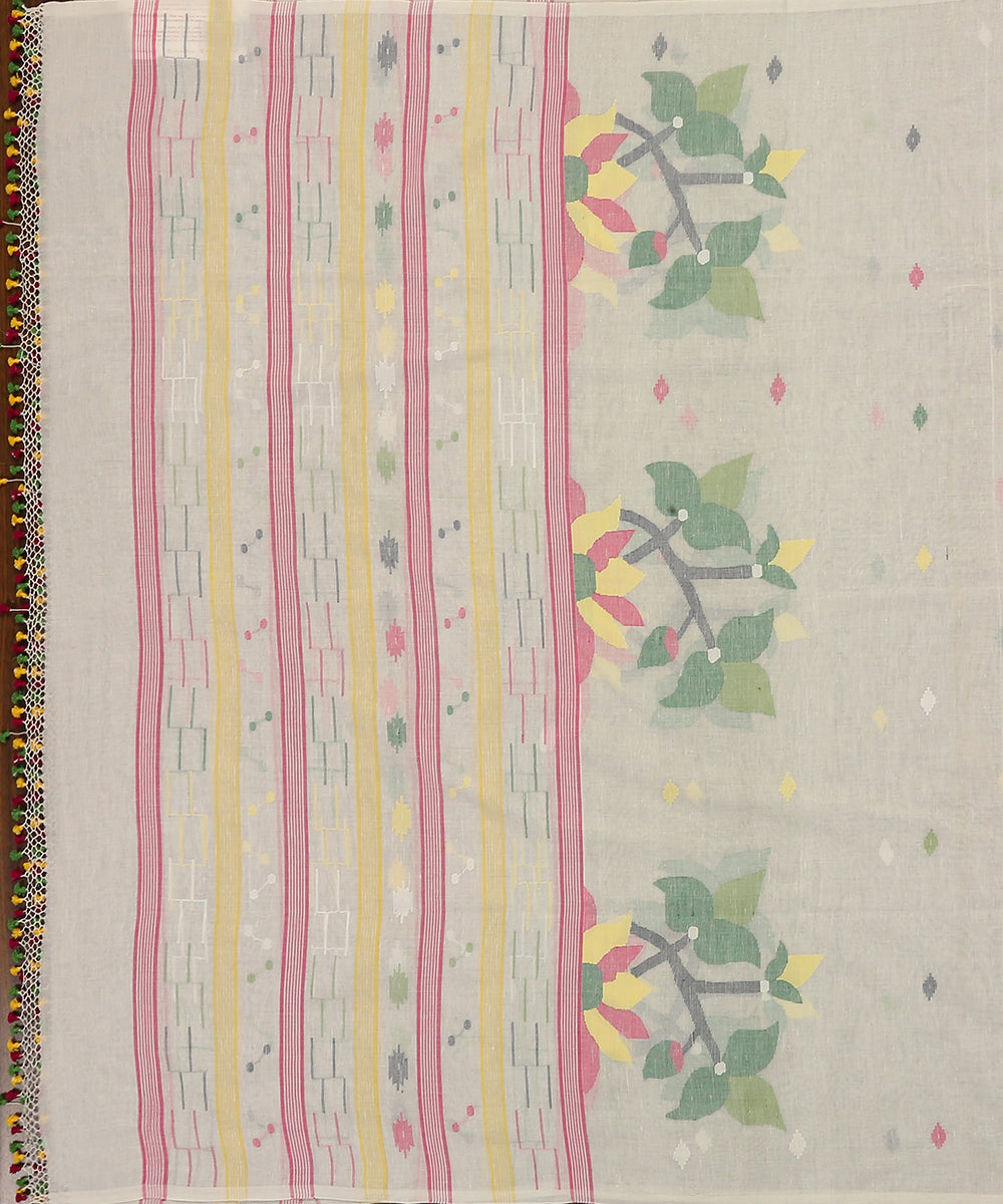 Offwhite_Handloom_Pure_Malmal_Dhakai_Jamdani_Dupatta_WeaverStory_02