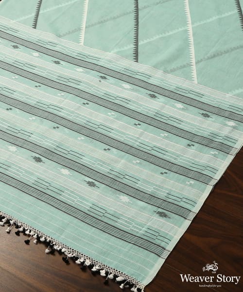 Green_Handloom_Pure_Malmal_Dhakai_Jamdani_Dupatta_WeaverStory_03