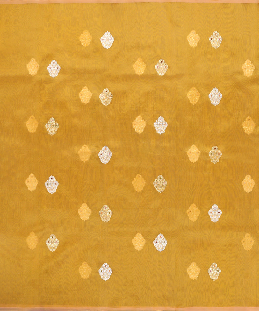 Mustard_Handloom_Pure_Kora_Silk_Banarasi_Dupatta_With_Gold_And_Meena_Kadhwa_Booti_WeaverStory_02