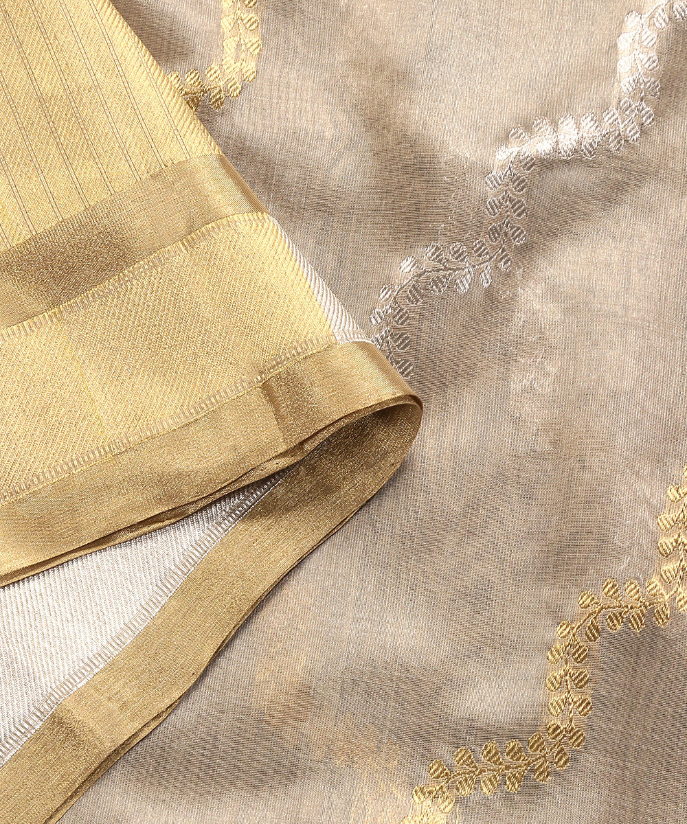 Handloom_Light_Beige_Pure_Chanderi_Silk_Dupatta_With_All_Over_Sona_Rupa_Jaal_WeaverStory_04