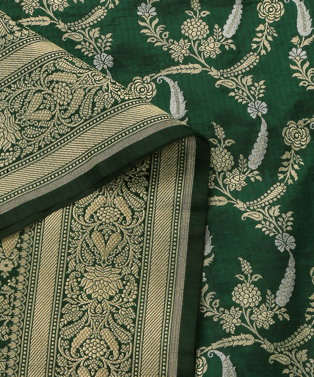 Dark_Green_Handloom_Pure_Katan_Silk_Banarasi_Dupatta_With_All_Over_Sona_Rupa_Jaal_WeaverStory_04