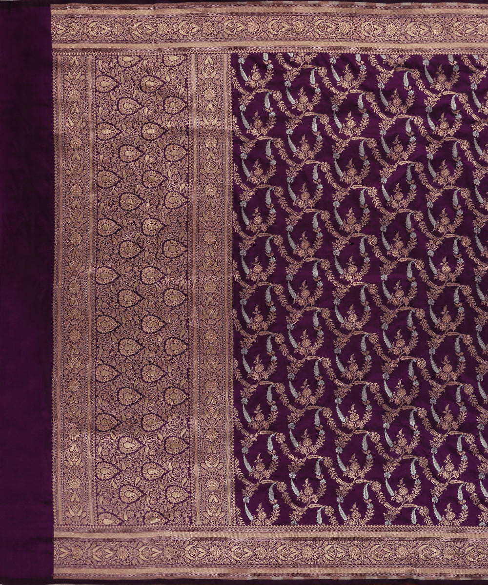 Handloom_Dark_Purple_Pure_Katan_Silk_Banarasi_Dupatta_With_All_Over_Sona_Rupa_Jaal_WeaverStory_02