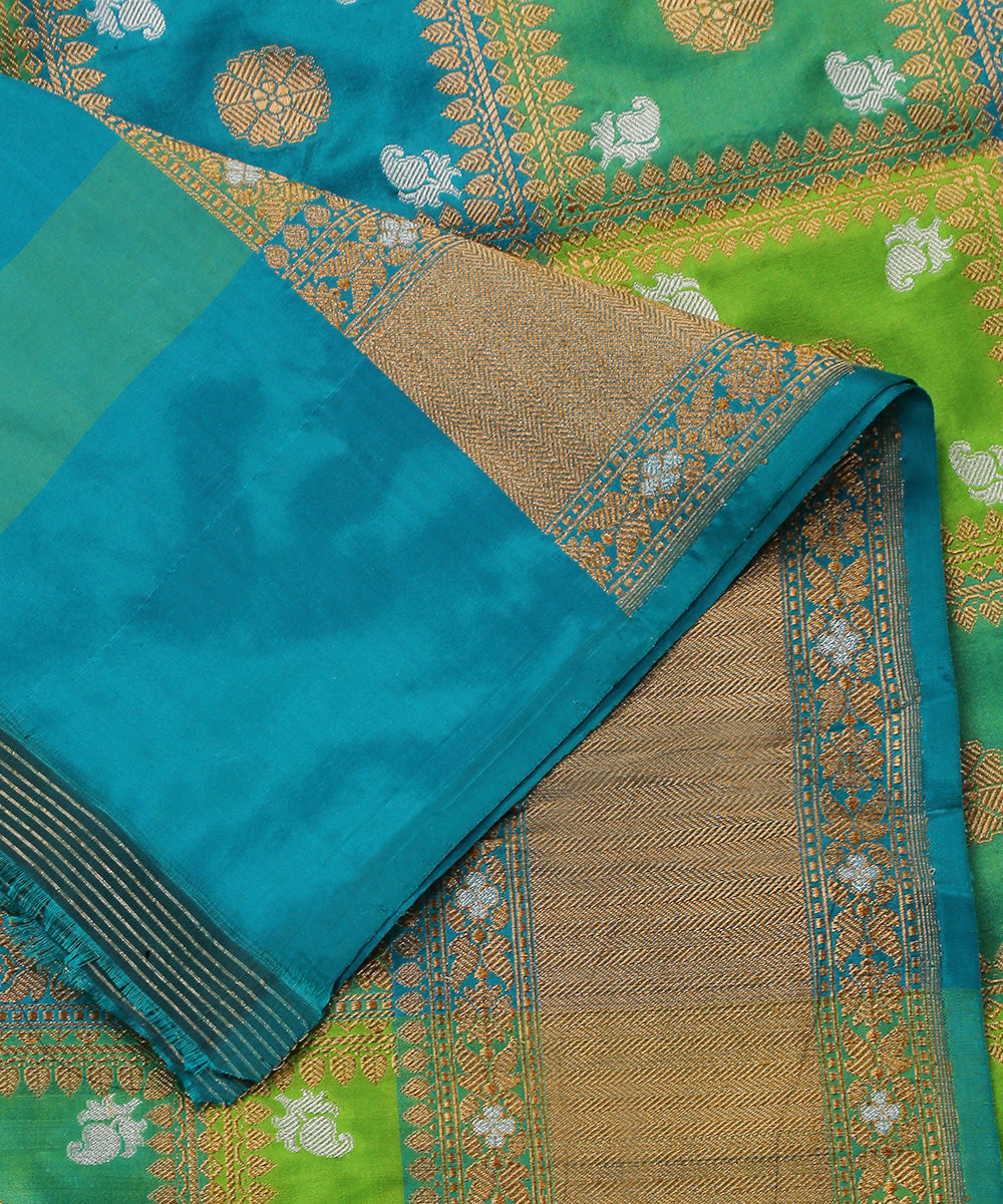 Parrot_Green_And_Blue_Handloom_Pure_Katan_Silk_Banarasi_Rangkaat_Dupatta_All_Over_Sona_Rupa_Jaal_WeaverStory_04