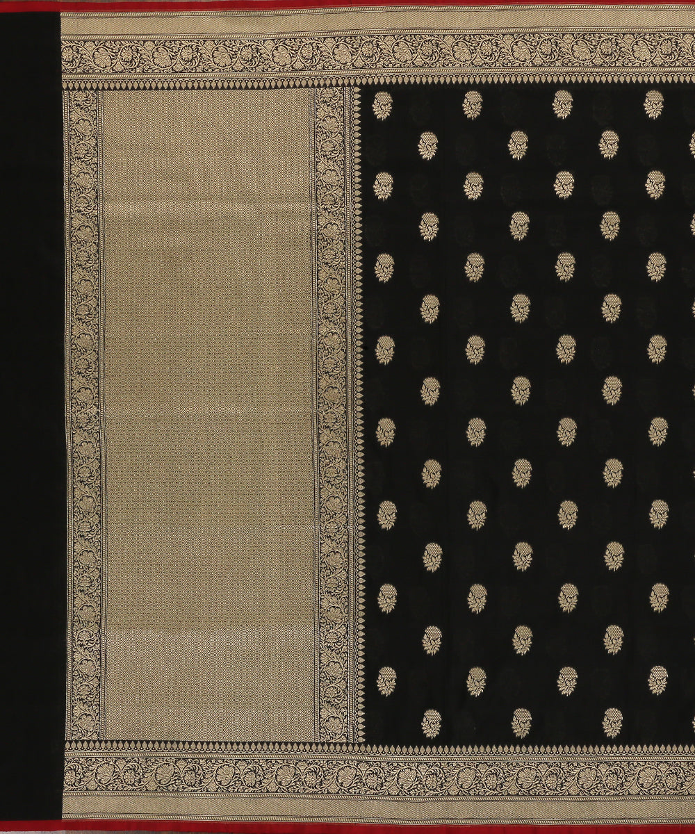 Handloom_Black_Pure_Katan_Georgette_Banarasi_Dupatta_With_All_Over_Cutwork_Booti_WeaverStory_02