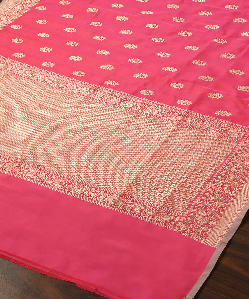 Hot_Pink_Double_Shade_Handloom_Pure_Katan_Georgette_Banarasi_Dupatta_With_All_Over_Cutwork_Booti_WeaverStory_03