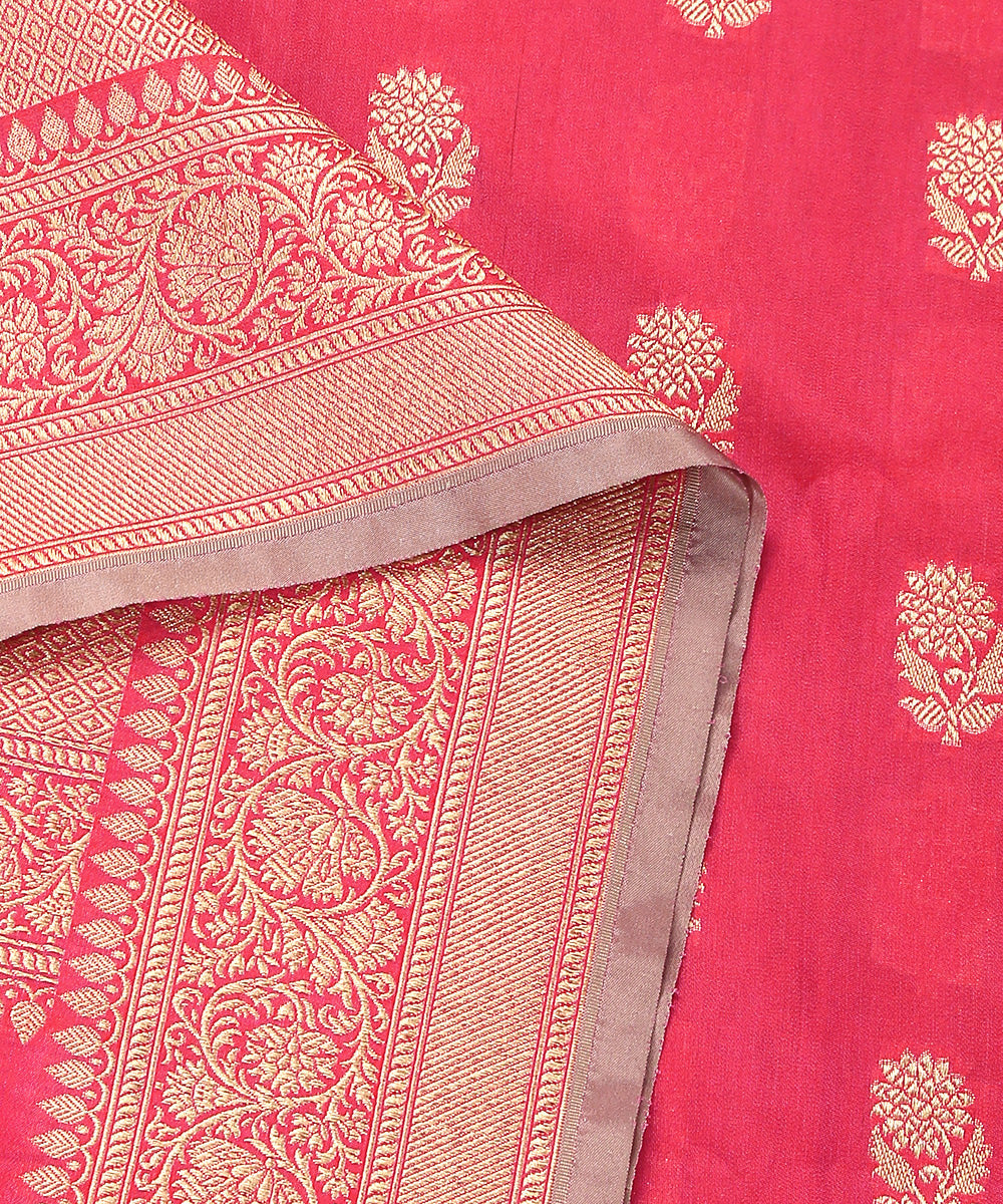 Hot_Pink_Double_Shade_Handloom_Pure_Katan_Georgette_Banarasi_Dupatta_With_All_Over_Cutwork_Booti_WeaverStory_04