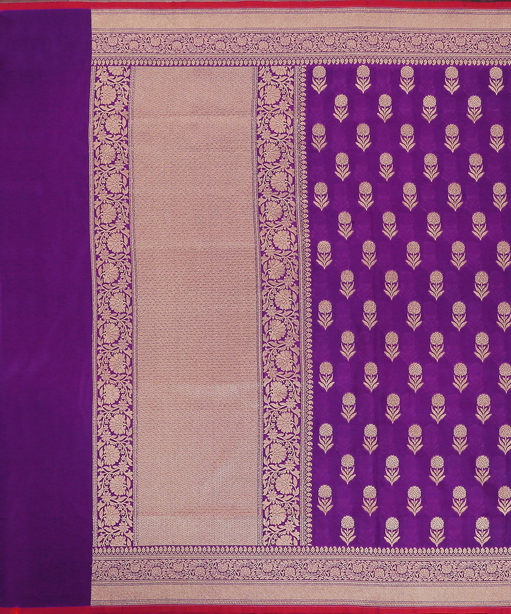 Handloom_Violet_Pure_Katan_Georgette_Banarasi_Dupatta_With_All_Over_Cutwork_Booti_WeaverStory_02
