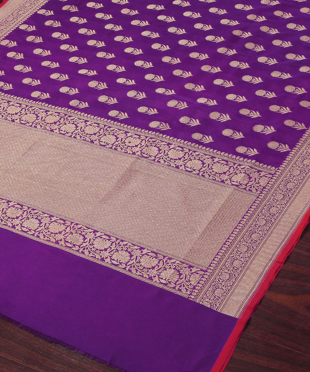 Handloom_Violet_Pure_Katan_Georgette_Banarasi_Dupatta_With_All_Over_Cutwork_Booti_WeaverStory_03