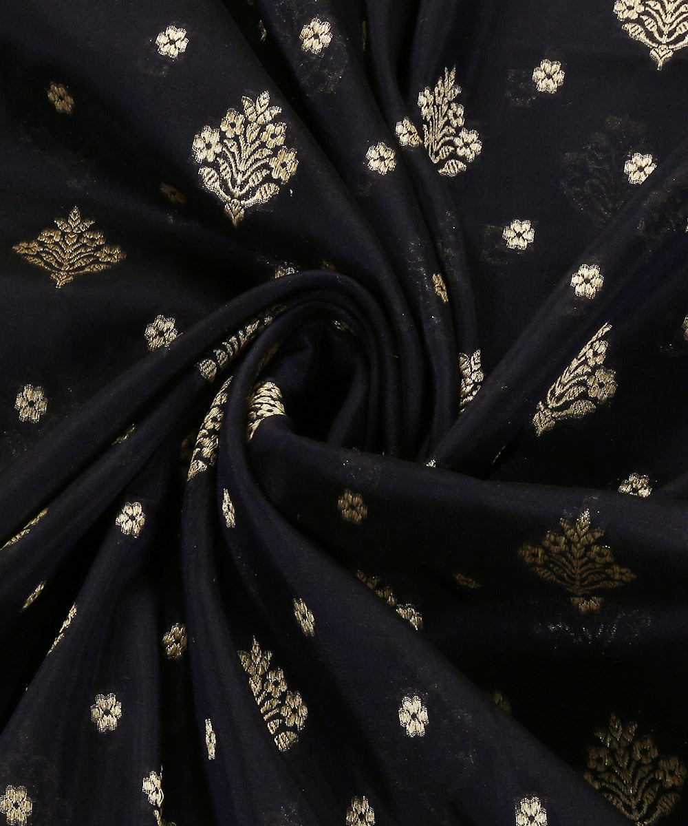 Navy_Blue_Handloom_Pure_Katan_Georgette_Banarasi_Dupatta_With_All_Over_Booti_WeaverStory_05