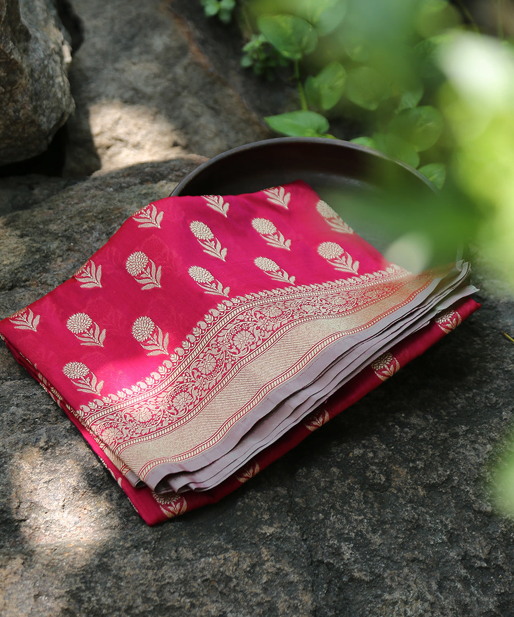 Magenta_Handloom_Pure_Katan_Georgette_Banarasi_Dupatta_With_All_Over_Cutwork_Booti_WeaverStory_01