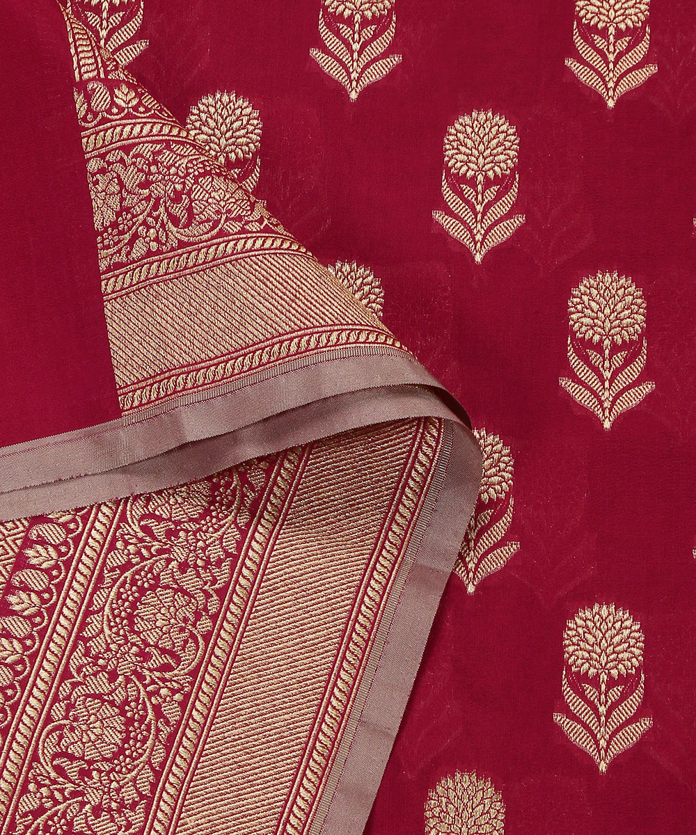 Magenta_Handloom_Pure_Katan_Georgette_Banarasi_Dupatta_With_All_Over_Cutwork_Booti_WeaverStory_04