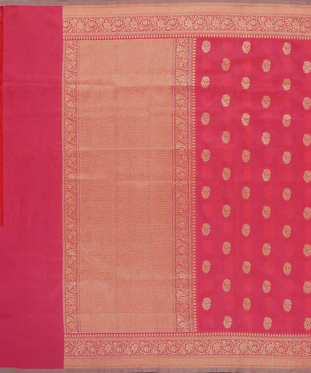 Salmon_Pink_Double_Shade_Handloom_Pure_Katan_Georgette_Banarasi_Dupatta_With_All_Over_Booti_WeaverStory_02