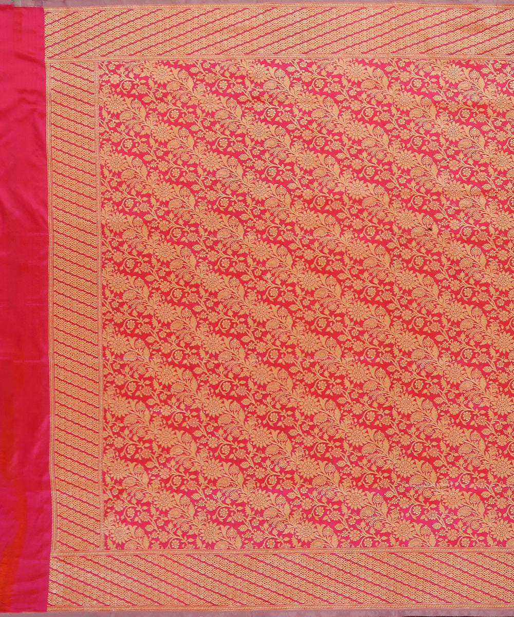 Handloom_Hot_Pink_Double_Shade_Pure_Katan_Silk_Banarasi_Kimkhab_Dupatta_With_Aada_Jaal_WeaverStory_02