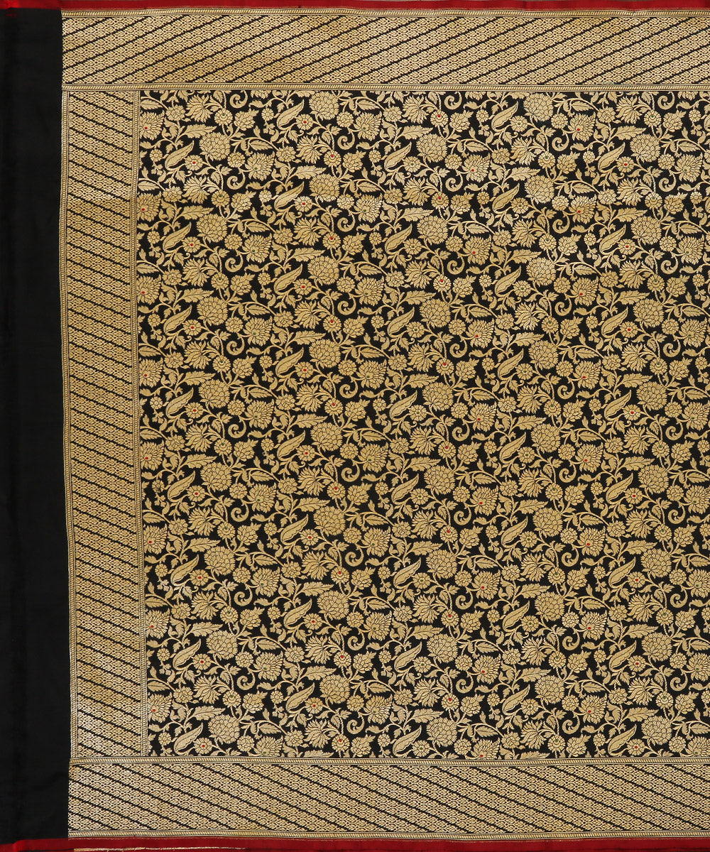 Black_Handloom_Pure_Katan_Silk_Kimkhab_Banarasi_Dupatta_With_Meenakari_WeaverStory_02