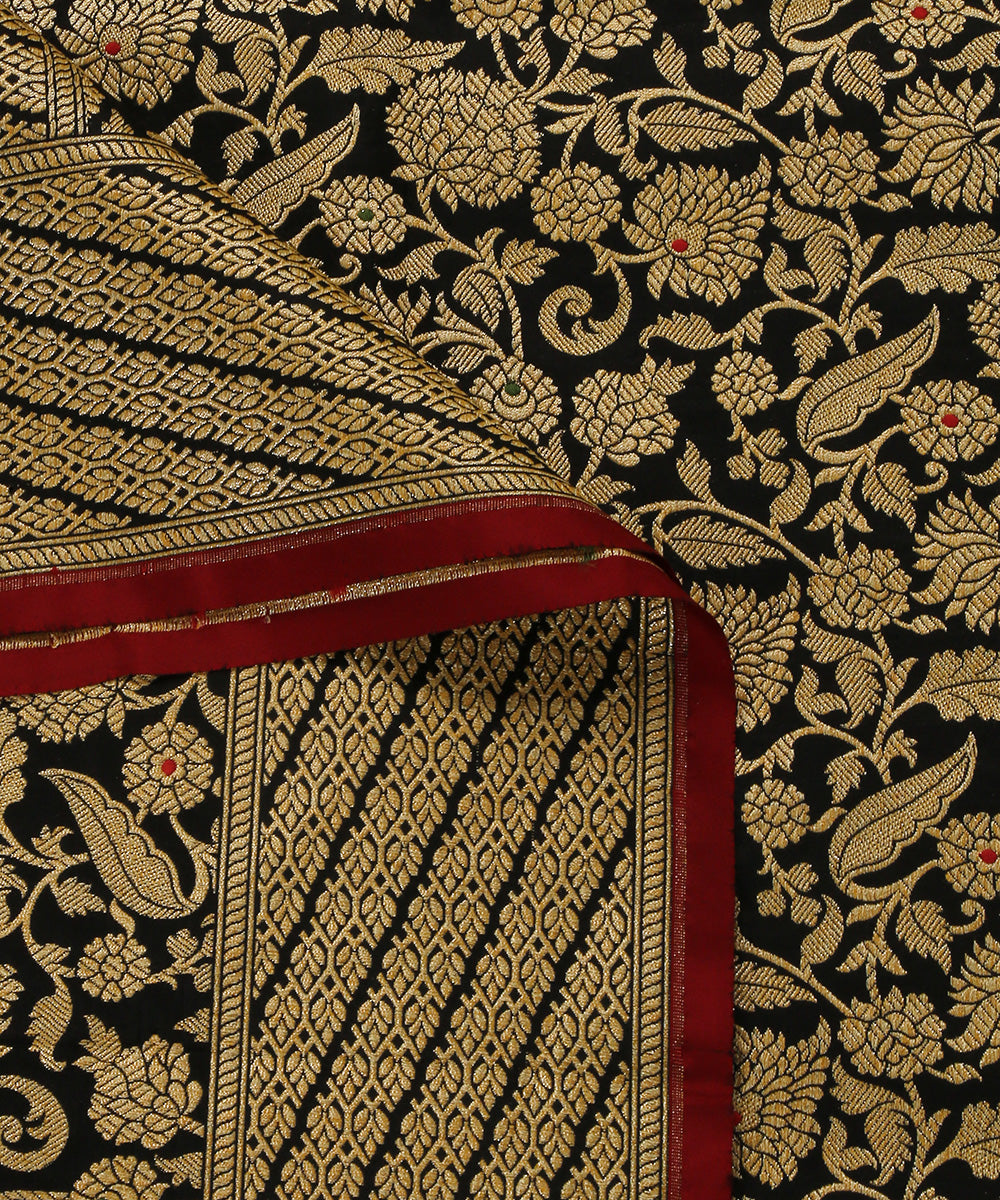 Black_Handloom_Pure_Katan_Silk_Kimkhab_Banarasi_Dupatta_With_Meenakari_WeaverStory_04