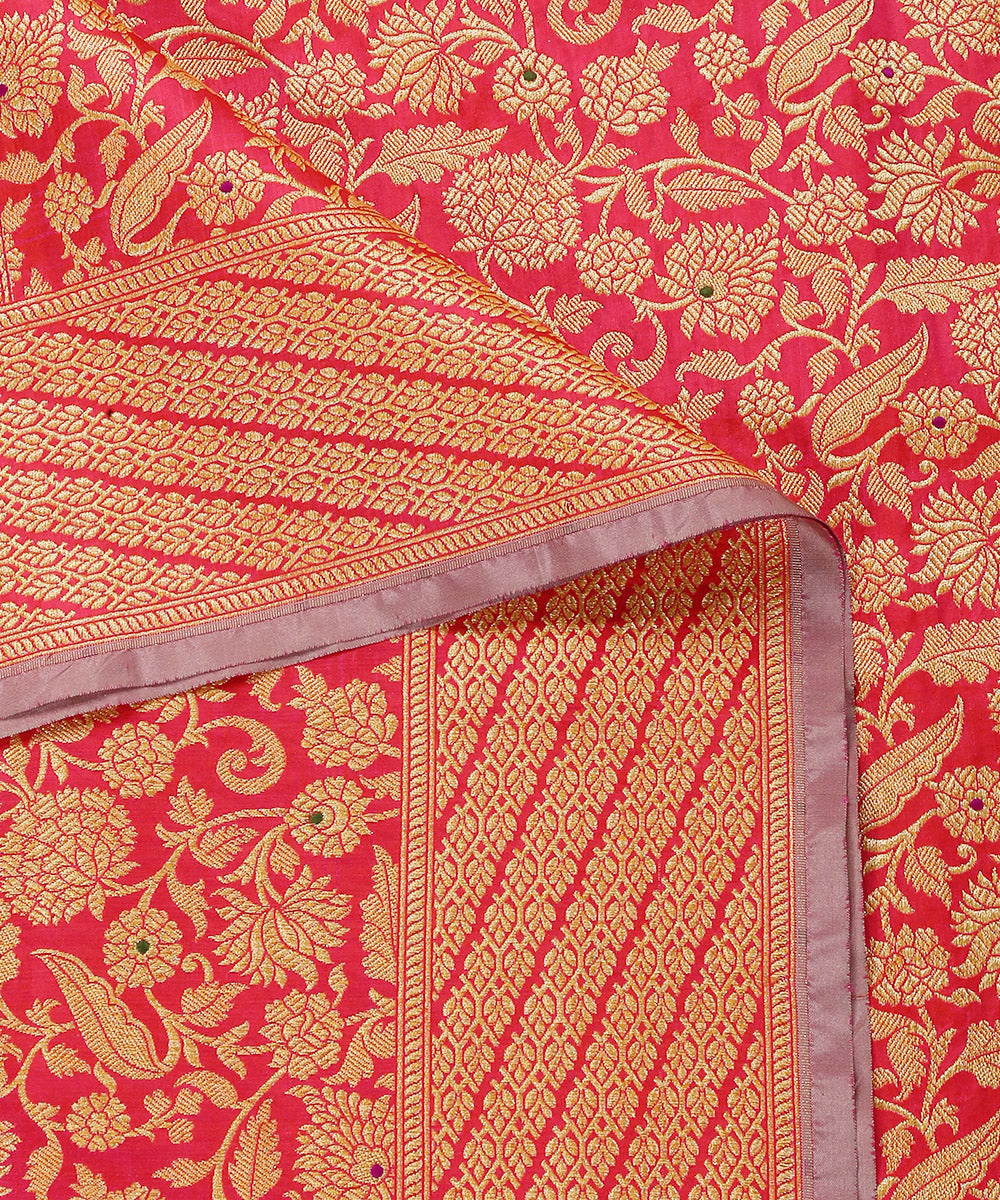 Handloom_Hot_Pink_Double_Shade_Pure_Katan_Silk_Kimkhab_Banarasi_Dupatta_With_Meenakari_WeaverStory_04