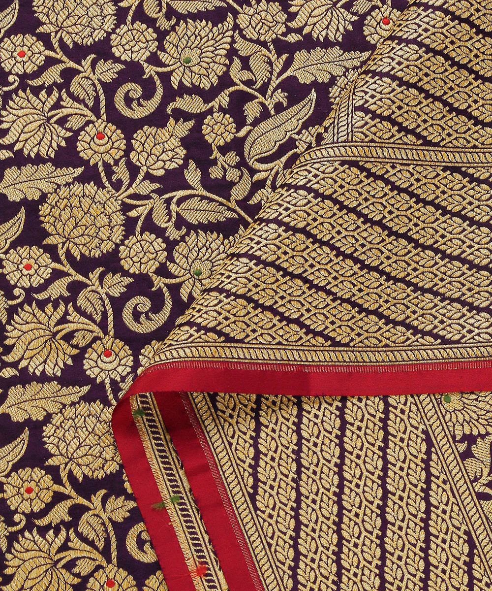 Dark_Violet_Handloom_Pure_Katan_Silk_Kimkhab_Banarasi_Dupatta_With_Meenakari_WeaverStory_04