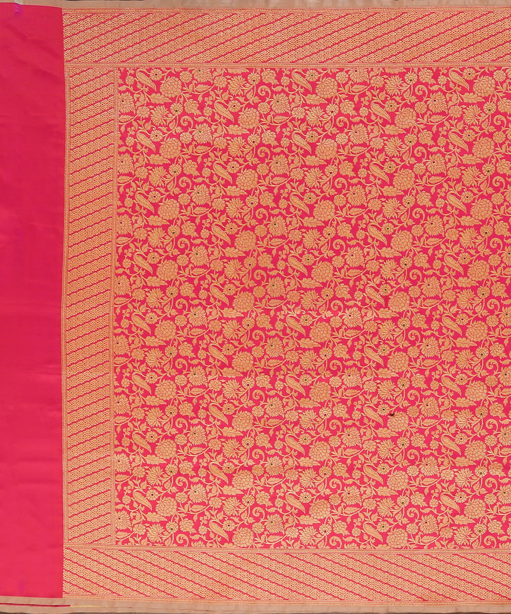Hot_Pink_Double_Shade_Handloom_Pure_Katan_Silk_Kimkhab_Banarasi_Dupatta_With_Meenakari_WeaverStory_02