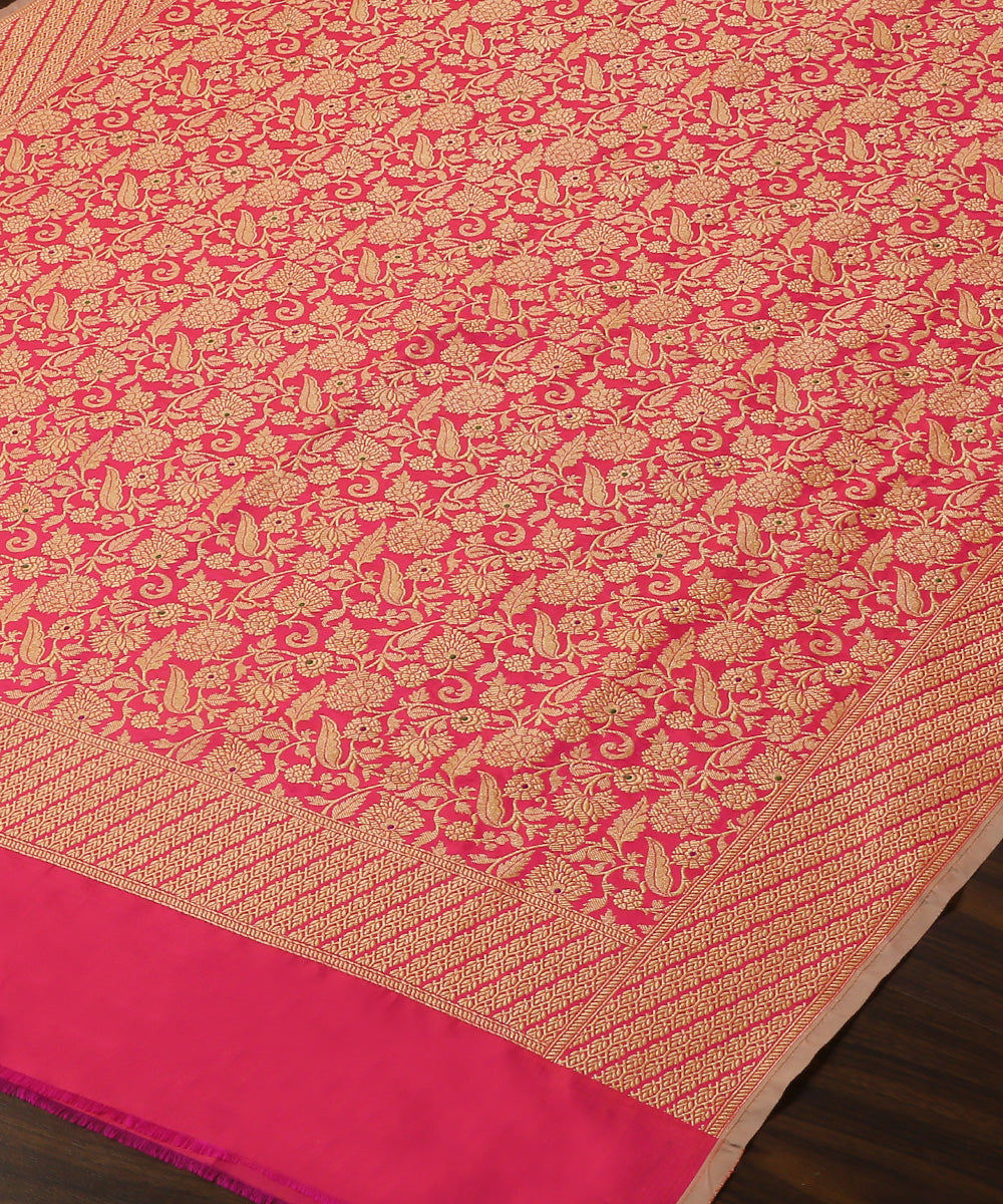 Hot_Pink_Double_Shade_Handloom_Pure_Katan_Silk_Kimkhab_Banarasi_Dupatta_With_Meenakari_WeaverStory_03