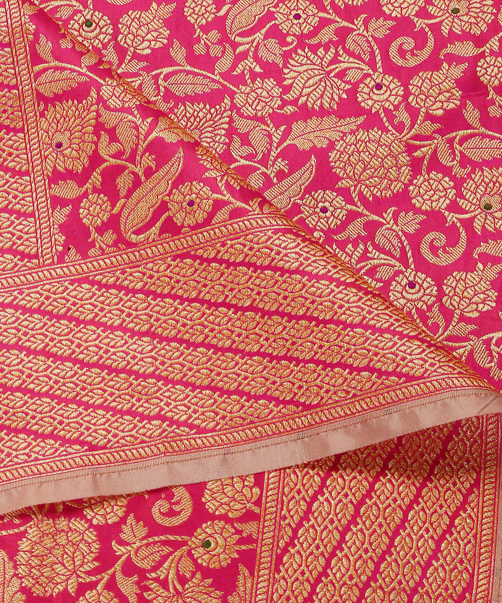 Hot_Pink_Double_Shade_Handloom_Pure_Katan_Silk_Kimkhab_Banarasi_Dupatta_With_Meenakari_WeaverStory_04