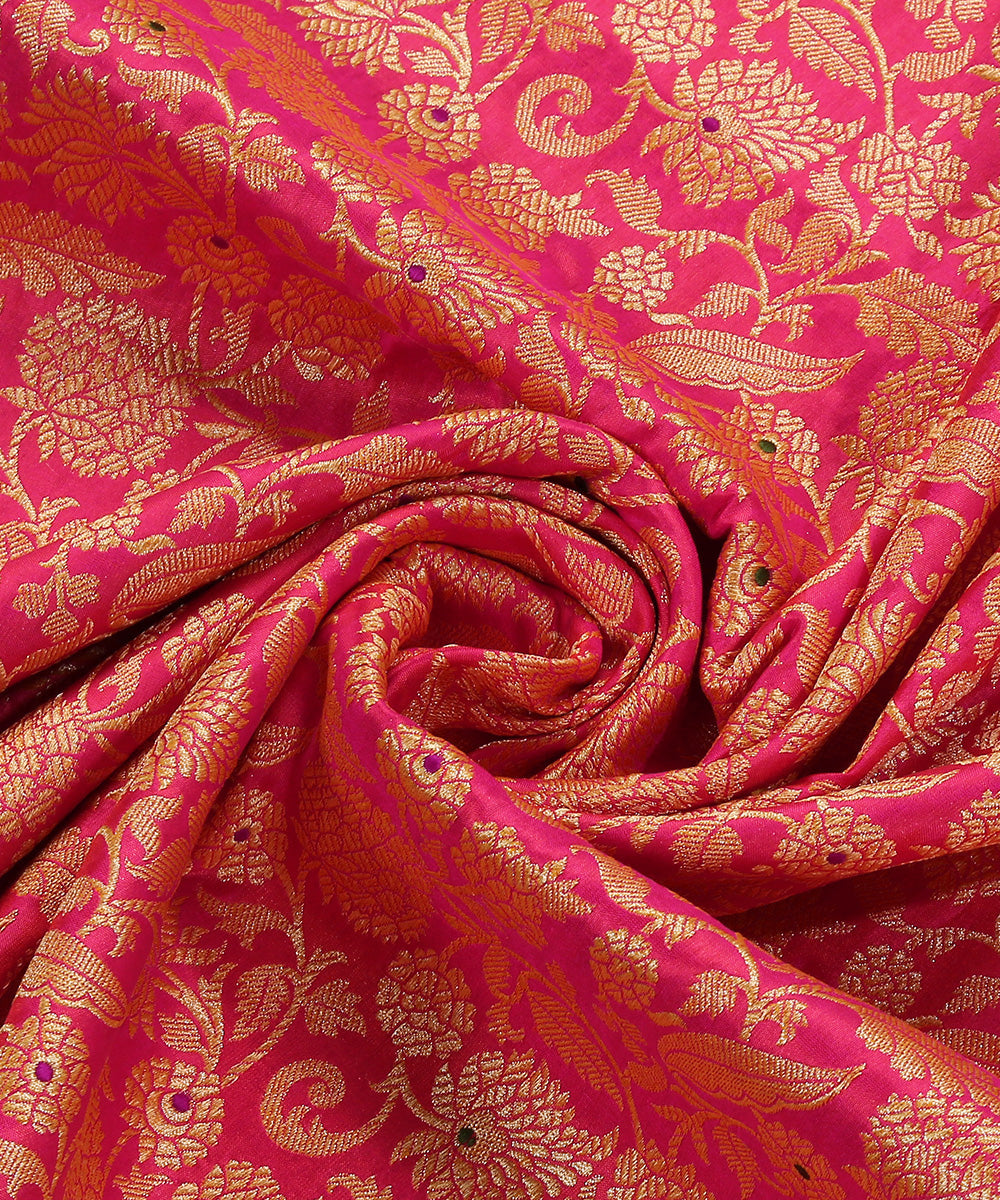 Hot_Pink_Double_Shade_Handloom_Pure_Katan_Silk_Kimkhab_Banarasi_Dupatta_With_Meenakari_WeaverStory_05