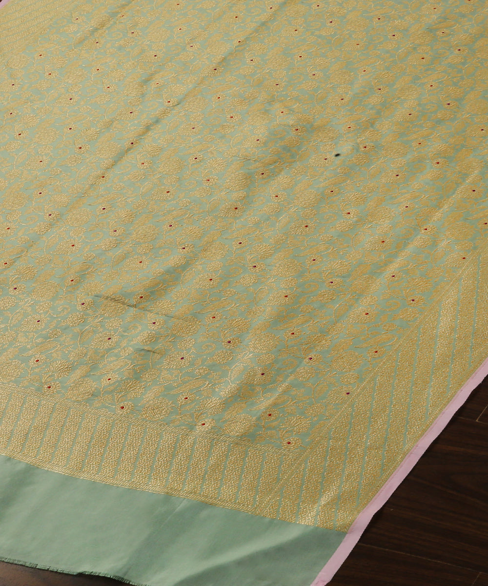Handloom_Pastel_Sage_Green_Pure_Katan_Silk_Kimkhab_Banarasi_Dupatta_With_Meenakari_WeaverStory_03