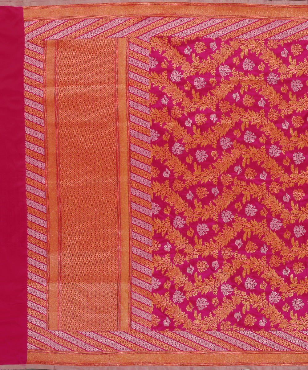 Rani_Pink_Handloom_Pure_Katan_Silk_Banarasi_Dupatta_With_Sona_Rupa_Jaal_WeaverStory_02