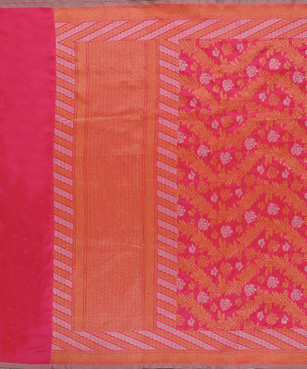 Handloom_Hot_Pink_Double_Shade_Pure_Katan_Silk_Banarasi_Dupatta_With_Sona_Rupa_Jaal_WeaverStory_02
