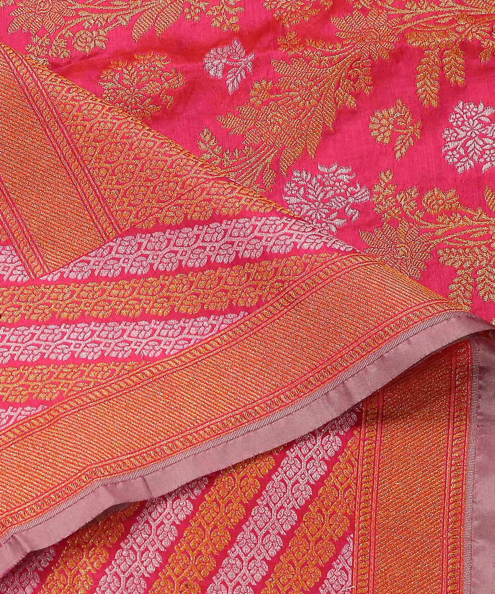 Handloom_Hot_Pink_Double_Shade_Pure_Katan_Silk_Banarasi_Dupatta_With_Sona_Rupa_Jaal_WeaverStory_04