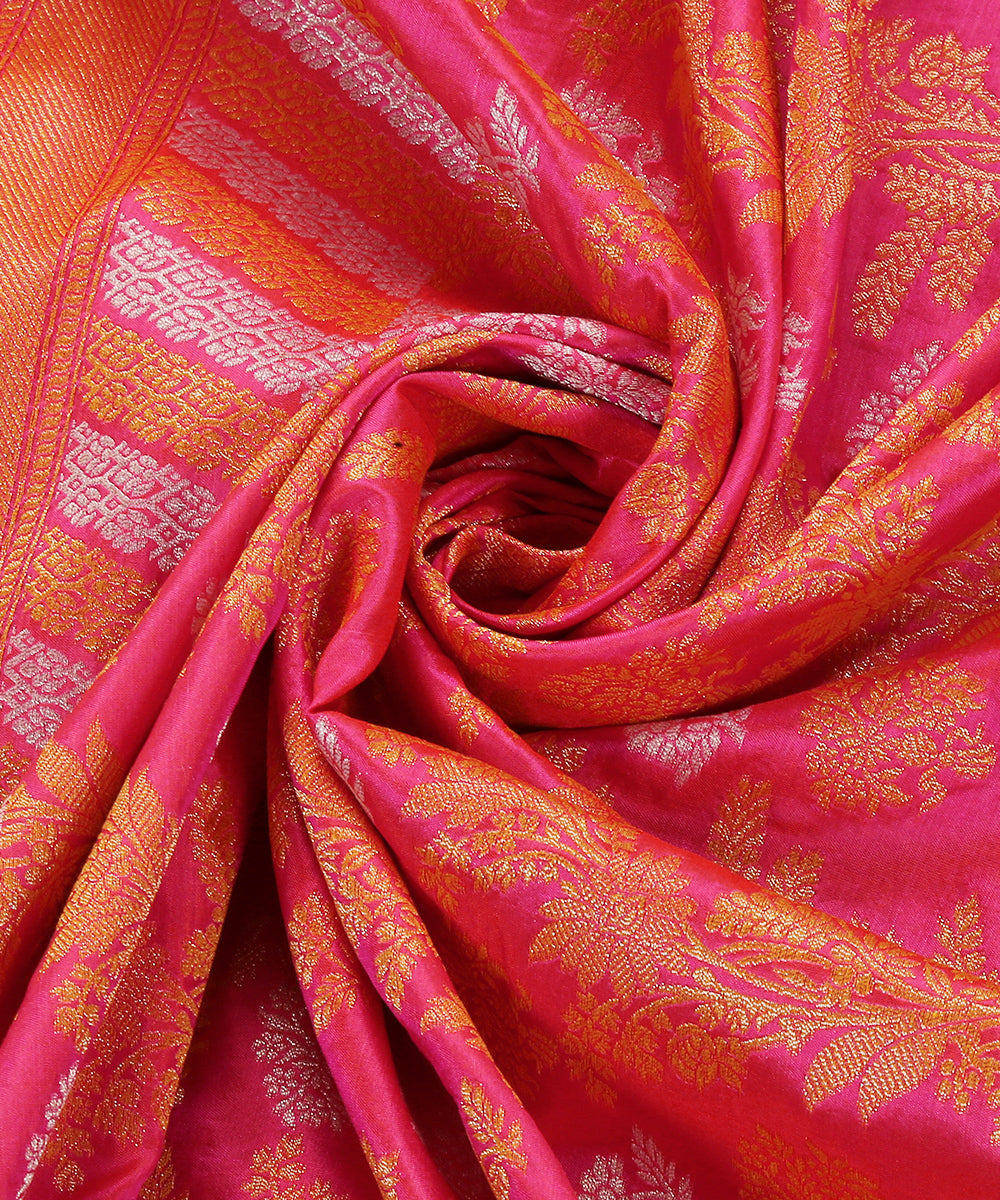 Handloom_Hot_Pink_Double_Shade_Pure_Katan_Silk_Banarasi_Dupatta_With_Sona_Rupa_Jaal_WeaverStory_05