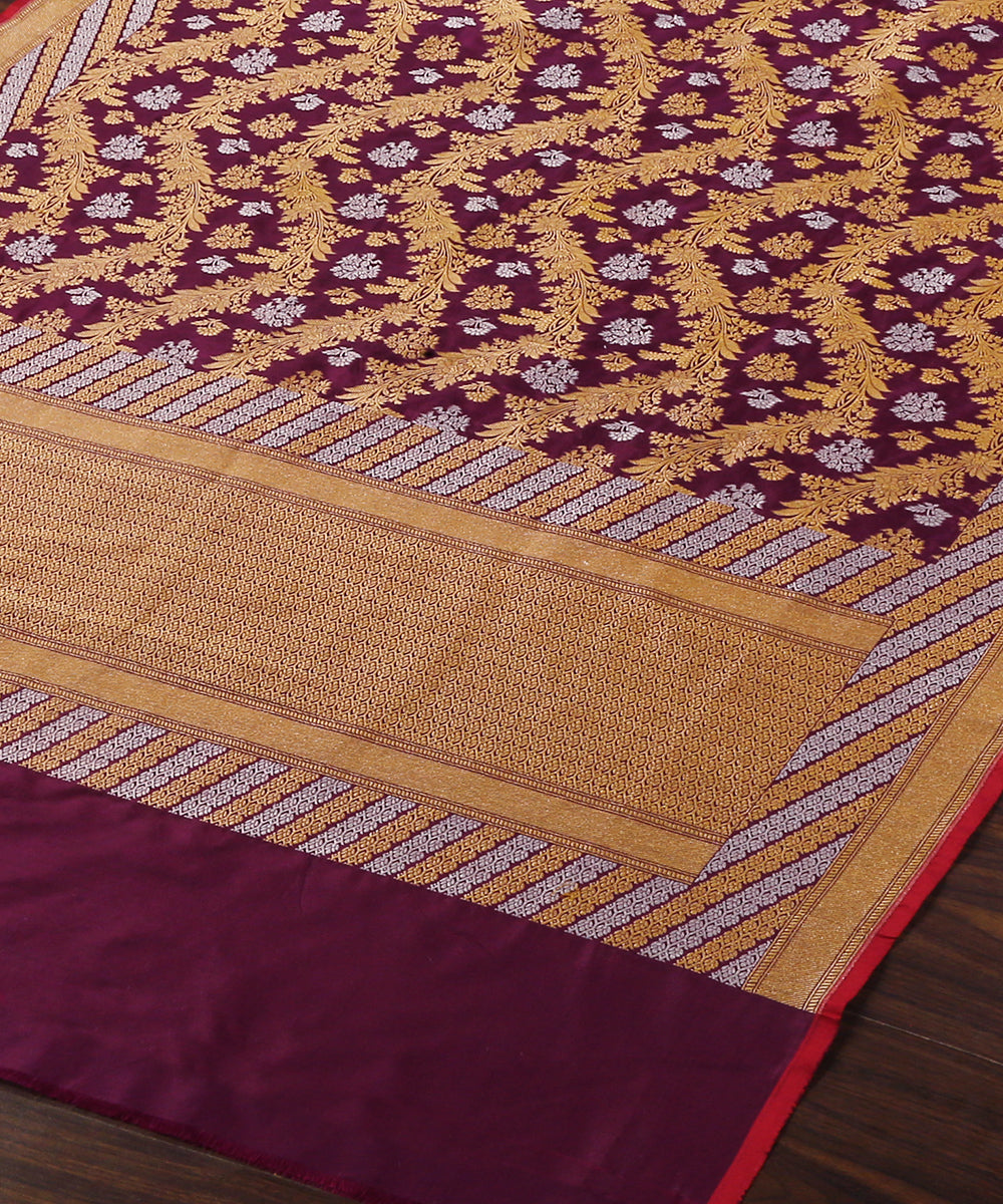 Handloom_Purple_Pure_Katan_Silk_Banarasi_Dupatta_With_Sona_Rupa_Jaal_WeaverStory_03