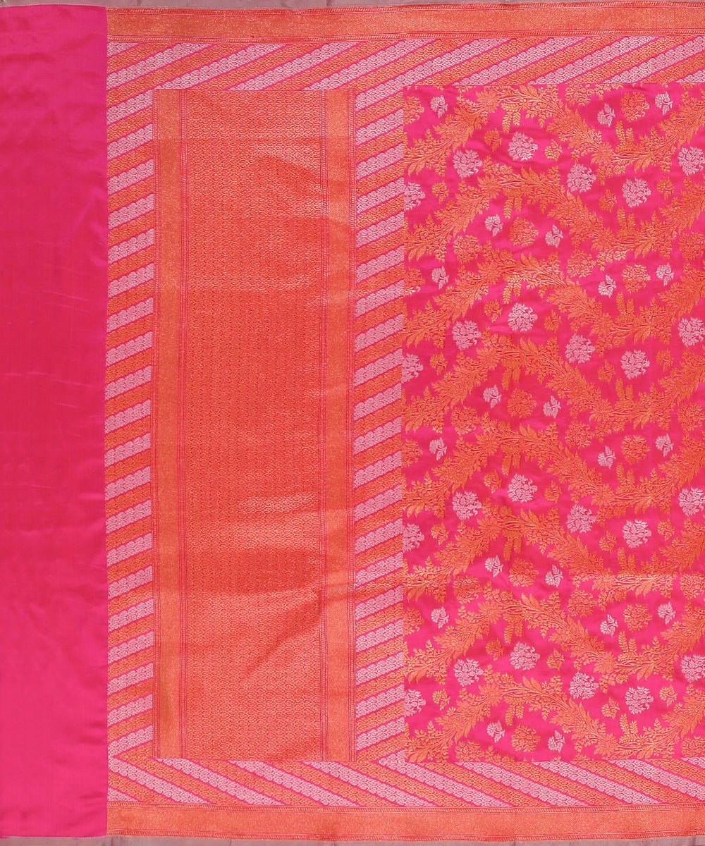 Handloom_Pink_Pure_Katan_Silk_Banarasi_Dupatta_With_Sona_Rupa_Jaal_WeaverStory_02
