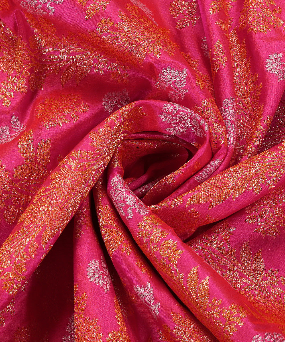 Handloom_Pink_Pure_Katan_Silk_Banarasi_Dupatta_With_Sona_Rupa_Jaal_WeaverStory_05