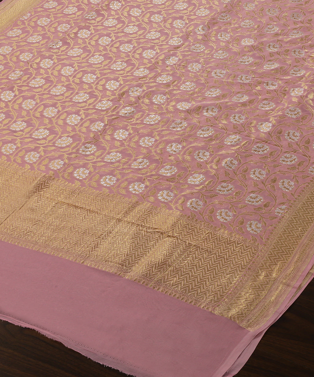 Dust_Pink_Handloom_Pure_Georgette_Banarasi_Dupatta_With_Sona_Rupa_Cutwork_Zari_Jaal_WeaverStory_03